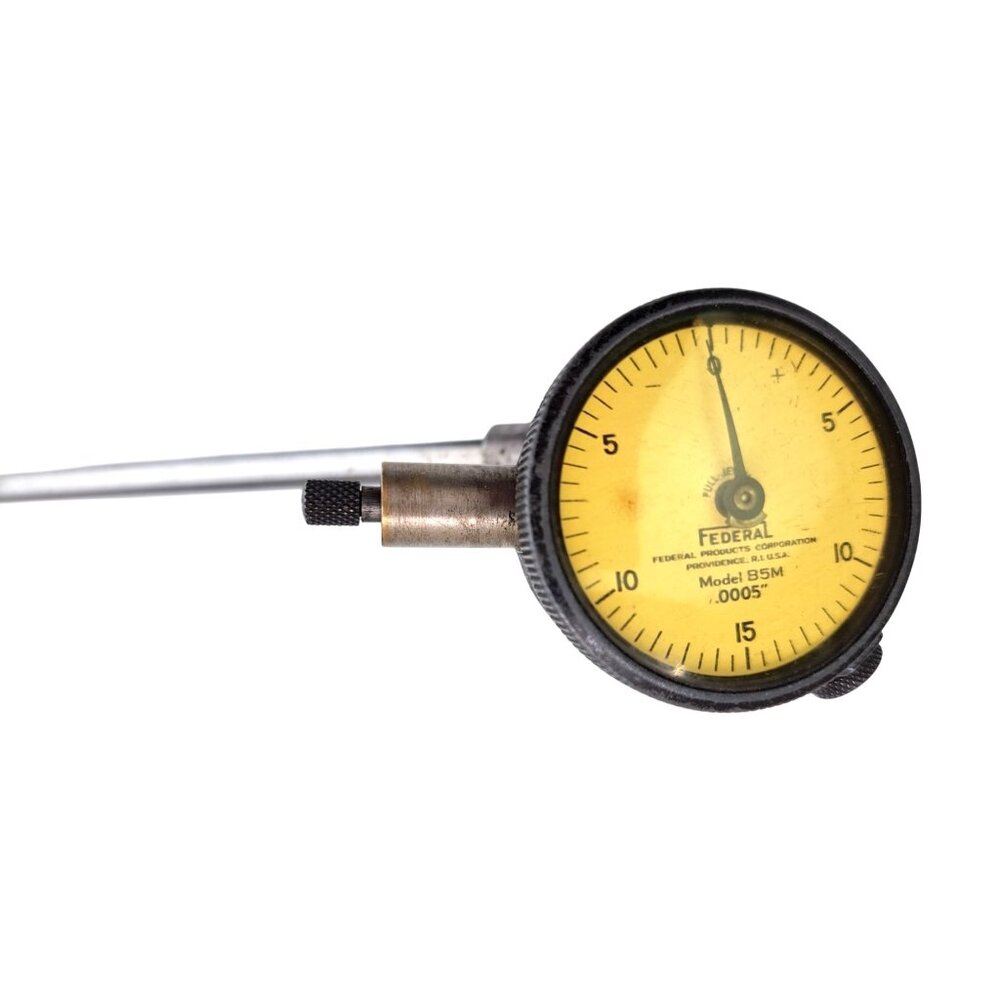 Vintage Federal Dial Indicator Model B5M Precision Gauge Full Jeweled With Arm